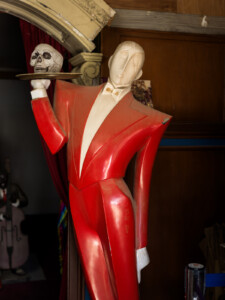 Waiter mannequin in red. 2023 New Zealand