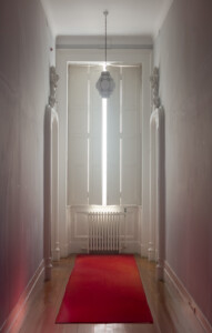 Corridor with red carpet. 2019 Portugal